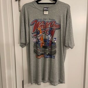 Pro Player Grey World Series Graphic Tee with Red & Blue Accents